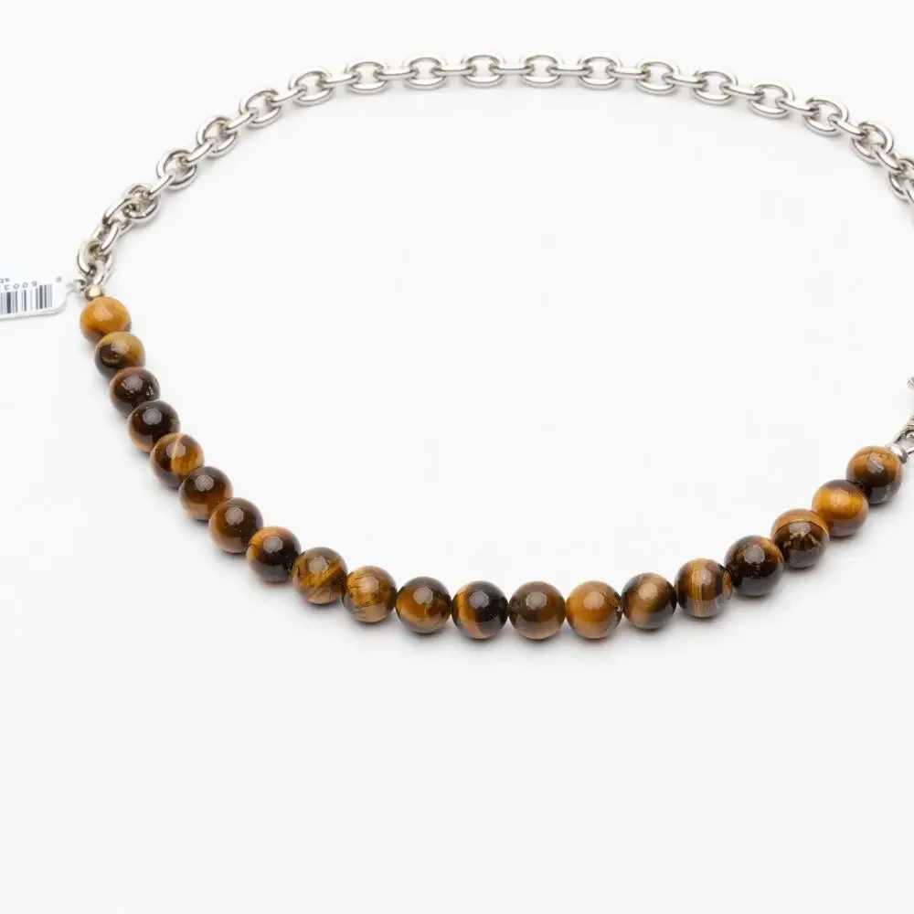 THE MONOTYPE - The Duncan Tiger s Eye Beaded Bracelet brown/silver